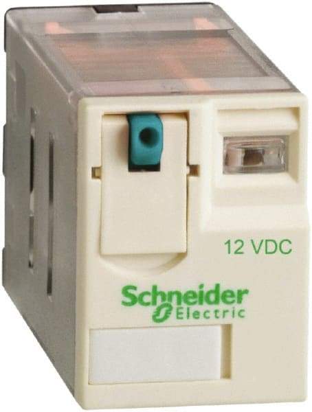 Schneider Electric - 3,750 VA Power Rating, Electromechanical Plug-in General Purpose Relay - 15 Amp at 250 VAC & 28 VDC, 2CO, 12 VDC - Exact Tool & Supply