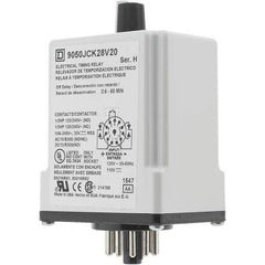 Square D - 0.66 min Delay, DPDT Time Delay Relay - 10 Contact Amp, 110 VDC & 120 VAC - Exact Tool & Supply