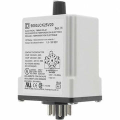Square D - DPDT Time Delay Relay - 10 Contact Amp, 110 VDC & 120 VAC - Exact Tool & Supply