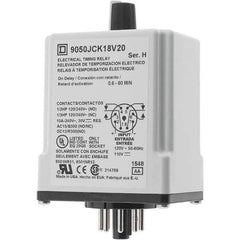 Square D - 0.66 min Delay, DPDT Time Delay Relay - 10 Contact Amp, 110 VDC & 120 VAC - Exact Tool & Supply