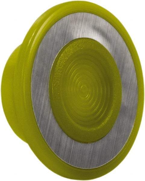 Schneider Electric - Extended Mushroom Head Pushbutton Switch Cap - Yellow, Illuminated - Exact Tool & Supply