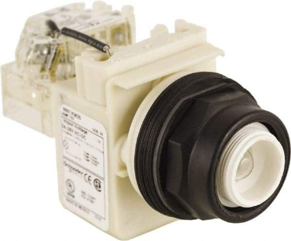 Schneider Electric - 24 V, 28 V Press-to-Test Indicating Light - Round Lens, Screw Clamp Connector, Corrosion Resistant, Dust Resistant, Oil Resistant - Exact Tool & Supply