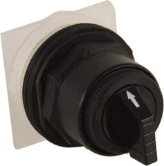 Schneider Electric - 30mm Mount Hole, 3 Position, Knob and Pushbutton Operated, Selector Switch Only - Black, Maintained (MA), without Contact Blocks, Anticorrosive, Weatherproof, Dust and Oil Resistant - Exact Tool & Supply