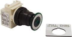 Schneider Electric - 30mm Mount Hole, Extended Straight, Pushbutton Switch Only - Green Pushbutton, Maintained (MA), Momentary (MO) - Exact Tool & Supply