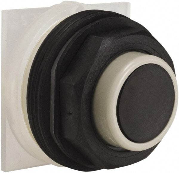 Schneider Electric - 30mm Mount Hole, Extended Straight, Pushbutton Switch Only - Black Pushbutton, Momentary (MO) - Exact Tool & Supply