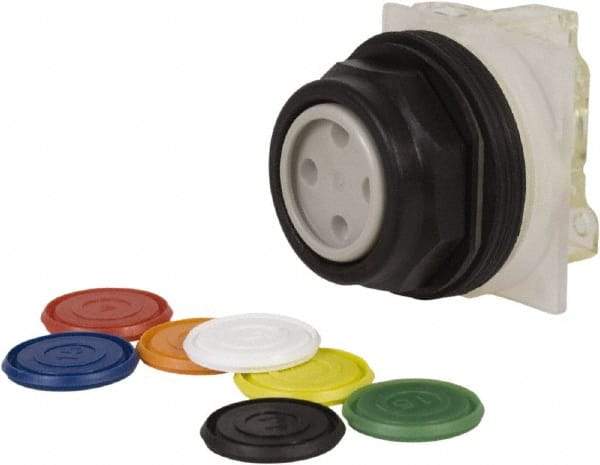 Schneider Electric - 30mm Mount Hole, Flush, Pushbutton Switch with Contact Block - Octagon, Multicolor Pushbutton, Momentary (MO) - Exact Tool & Supply