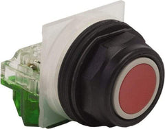 Schneider Electric - 30mm Mount Hole, Extended Straight, Pushbutton Switch with Contact Block - Red Pushbutton, Momentary (MO) - Exact Tool & Supply
