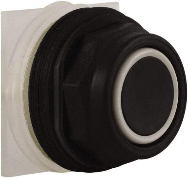 Schneider Electric - 30mm Mount Hole, Extended Straight, Pushbutton Switch Only - Black Pushbutton, Momentary (MO) - Exact Tool & Supply