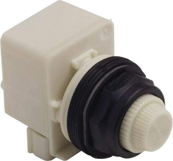 Schneider Electric - 120 V White Lens LED Pilot Light - Round Lens, Screw Clamp Connector, 54mm OAL x 42mm Wide, Vibration Resistant - Exact Tool & Supply
