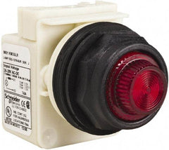 Schneider Electric - 24 V, 28 V Red Lens LED Indicating Light - Round Lens, Screw Clamp Connector, Corrosion Resistant, Dust Resistant, Oil Resistant - Exact Tool & Supply