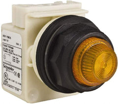 Schneider Electric - 24 V, 28 V Amber Lens Indicating Light - Round Lens, Screw Clamp Connector, Corrosion Resistant, Dust Resistant, Oil Resistant - Exact Tool & Supply