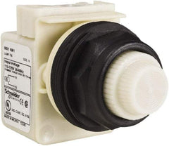 Schneider Electric - 110 VAC at 50/60 Hz via Transformer, 120 VAC at 50/60 Hz via Transformer White Lens Indicating Light - Round Lens, Screw Clamp Connector, Corrosion Resistant, Dust Resistant, Oil Resistant - Exact Tool & Supply