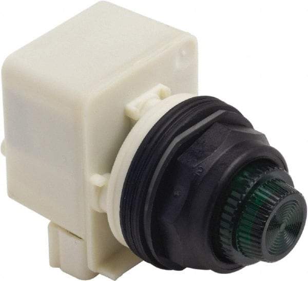 Schneider Electric - 120 VAC Green Lens LED Pilot Light - Round Lens - Exact Tool & Supply