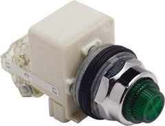 Schneider Electric - 120 V Green Lens LED Press-to-Test Indicating Light - Octagonal Lens, Screw Clamp Connector - Exact Tool & Supply