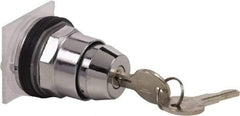 Schneider Electric - 1.18 Inch Mount Hole, 3 Position, Knob and Pushbutton Operated, Selector Switch Only - Black, Maintained (MA), without Contact Blocks, Weatherproof and Dust and Oil Resistant - Exact Tool & Supply