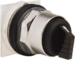 Schneider Electric - 30mm Mount Hole, 3 Position, Knob and Pushbutton Operated, Selector Switch Only - Black, Maintained (MA), without Contact Blocks, Weatherproof and Dust and Oil Resistant - Exact Tool & Supply