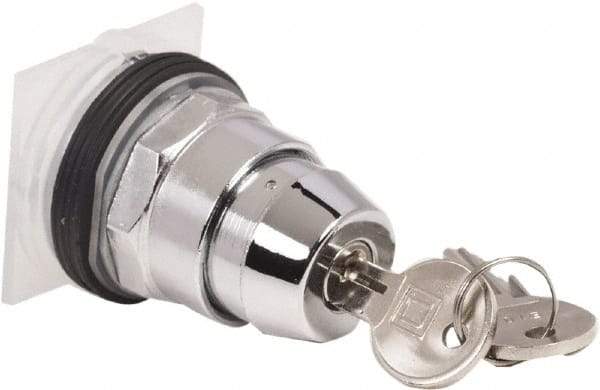 Schneider Electric - 30mm Mount Hole, 2 Position, Knob and Pushbutton Operated, Selector Switch Only - Black, Maintained (MA), without Contact Blocks, Weatherproof and Dust and Oil Resistant - Exact Tool & Supply