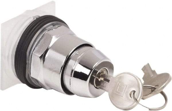 Schneider Electric - 1.18 Inch Mount Hole, 2 Position, Knob and Pushbutton Operated, Selector Switch Only - Black, Maintained (MA), without Contact Blocks, Weatherproof and Dust and Oil Resistant - Exact Tool & Supply