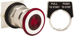 Schneider Electric - 30mm Mount Hole, Extended Straight, Pushbutton Switch Only - Round, Red Pushbutton, Maintained (MA), Momentary (MO), Weatherproof, Dust and Oil Resistant - Exact Tool & Supply