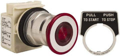 Schneider Electric - 30mm Mount Hole, Extended Straight, Pushbutton Switch Only - Round, Red Pushbutton, Maintained (MA), Momentary (MO), Weatherproof, Dust and Oil Resistant - Exact Tool & Supply