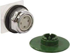 Schneider Electric - 1.18 Inch Mount Hole, Extended Straight, Pushbutton Switch Only - Round, Green Pushbutton, Momentary (MO), Weatherproof, Dust and Oil Resistant - Exact Tool & Supply