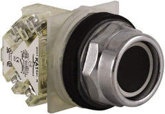 Schneider Electric - 30mm Mount Hole, Extended Straight, Pushbutton Switch with Contact Block - Black Pushbutton, Momentary (MO) - Exact Tool & Supply