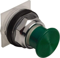 Schneider Electric - 30mm Mount Hole, Extended Straight, Pushbutton Switch Only - Green Pushbutton, Momentary (MO) - Exact Tool & Supply