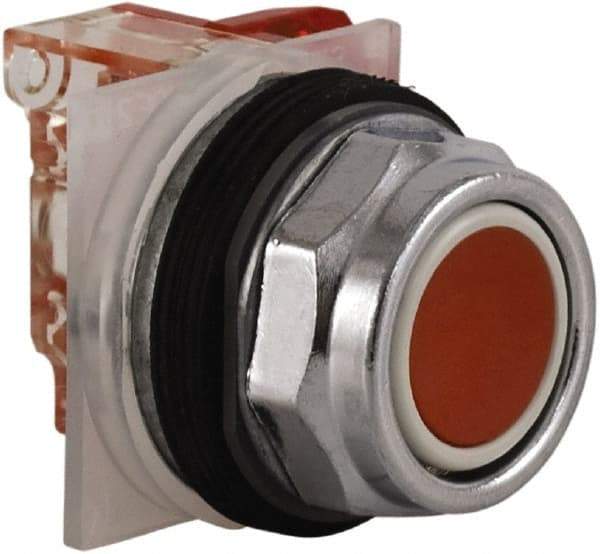 Schneider Electric - 30mm Mount Hole, Extended Straight, Pushbutton Switch with Contact Block - Red Pushbutton, Momentary (MO) - Exact Tool & Supply