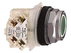 Schneider Electric - 30mm Mount Hole, Flush, Pushbutton Switch with Contact Block - Octagon, Green Pushbutton, Momentary (MO) - Exact Tool & Supply