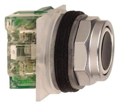 Schneider Electric - 30mm Mount Hole, Flush, Pushbutton Switch with Contact Block - Octagon, Black Pushbutton, Momentary (MO) - Exact Tool & Supply