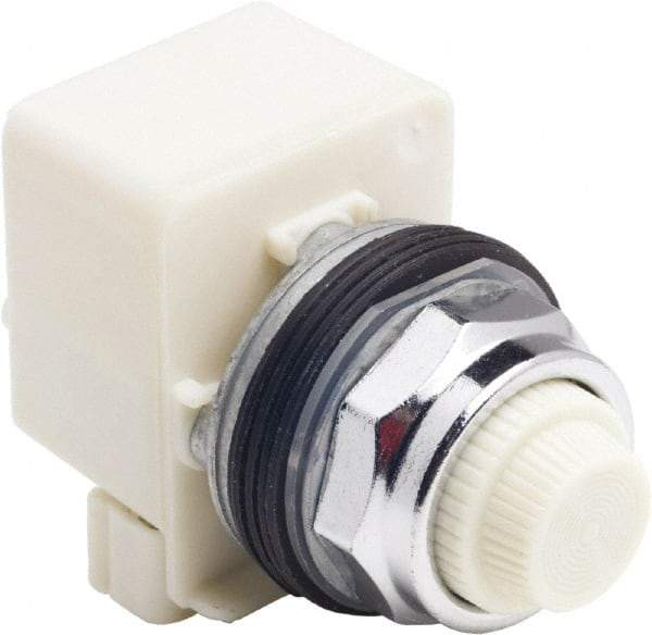 Schneider Electric - 120 V White Lens LED Indicating Light - Screw Clamp Connector - Exact Tool & Supply