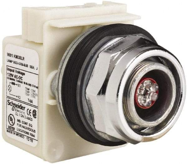 Schneider Electric - 120 V LED Indicating Light - Screw Clamp Connector - Exact Tool & Supply