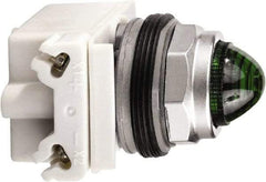 Schneider Electric - 120 V Green Lens LED Pilot Light - Round Lens, Screw Clamp Connector - Exact Tool & Supply