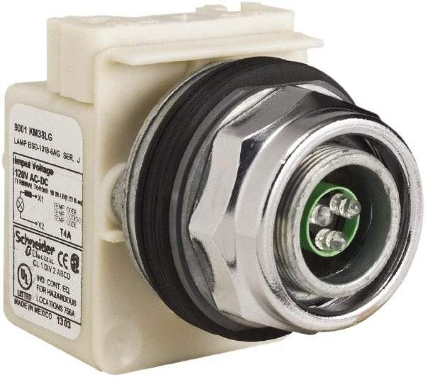 Schneider Electric - 120 V LED Indicating Light - Screw Clamp Connector - Exact Tool & Supply