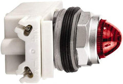 Schneider Electric - 120 V Red Lens LED Pilot Light - Round Lens, Screw Clamp Connector - Exact Tool & Supply