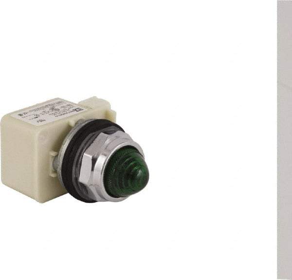Schneider Electric - 24 V Green Lens LED Pilot Light - Round Lens, Screw Clamp Connector - Exact Tool & Supply