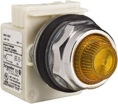 Schneider Electric - 120 VAC Amber Lens Indicating Light - Screw Clamp Connector - Exact Tool & Supply