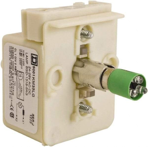 Schneider Electric - 24-28 VAC, 24-28 VDC Green Lens LED Light Module - Exact Tool & Supply
