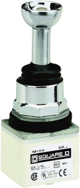 Schneider Electric - 5 Position, 80mm Long, -13 to 158°F, Octagonal Handle, Momentary (MO) Joystick Controller Switch - IP66, 30mm Mount Hole Diameter - Exact Tool & Supply