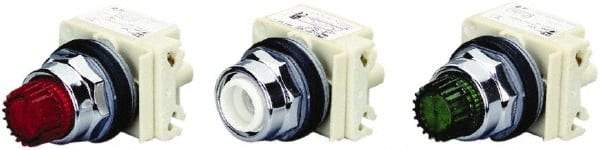 Schneider Electric - 1.18 Inch Mount Hole, Extended Straight, Pushbutton Switch Only - Round, Illuminated, Momentary (MO), Weatherproof, Dust and Oil Resistant - Exact Tool & Supply