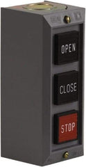 Schneider Electric - 3 Operator, Projecting Pushbutton Control Station - Close, Open, Stop (Legend), Momentary Switch, 2NO/3NC Contact, NEMA 1 - Exact Tool & Supply
