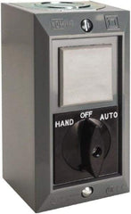 Schneider Electric - 1 Operator, Projecting Pushbutton Control Station - Auto, Hand, Off (Legend), Maintained Switch, 2NO Contact, NEMA 1 - Exact Tool & Supply