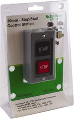 Schneider Electric - 30mm Mount Hole, Extended Straight, Pushbutton Switch - Exact Tool & Supply