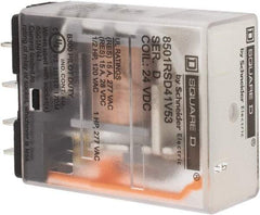 Square D - Electromechanical Plug-in General Purpose Relay - 12 Amp at 240 VAC, SPDT, 24 VDC - Exact Tool & Supply