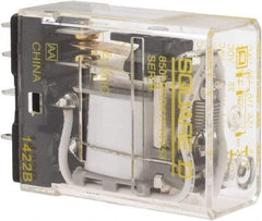 Square D - Electromechanical Plug-in General Purpose Relay - 12 Amp at 240 VAC, SPDT, 24 VDC - Exact Tool & Supply