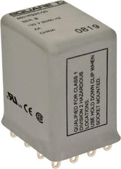 Square D - Electromechanical Plug-in General Purpose Relay - 5 Amp at 240 VAC, 4PDT, 120 VAC at 50/60 Hz - Exact Tool & Supply