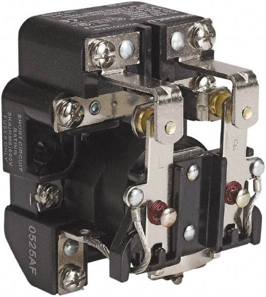 Square D - 1-1/2 hp, 10 VA Power Rating, Electromechanical Screw Clamp General Purpose Relay - 40 at 277 VAC & 5 at 600 V, DPDT, 24 VAC at 50/60 Hz, 63.6mm Wide x 58.8mm High x 79.4mm Deep - Exact Tool & Supply