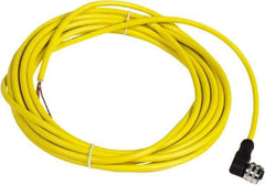 Telemecanique Sensors - 4 Amp, 1/2-20 UNF 3 Pin Elbowed Female Cordset Sensor and Receptacle - 250 VAC, 300 VDC, 5m Cable Length, IP67 Ingress Rating - Exact Tool & Supply