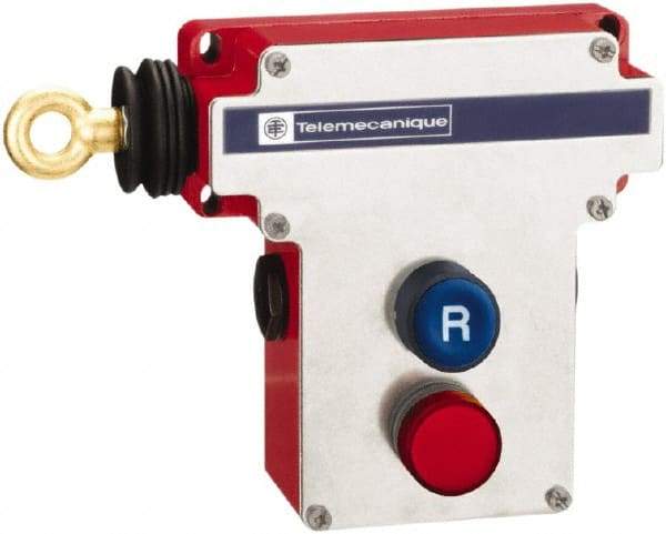 Telemecanique Sensors - 2NO/2NC Configuration, 300 VAC, 10 Amp, Cable Safety Limit Switch - 70m Cable Length, 230 Ft. Cable Length, 7.8 Inch Wide x 4.1 Inch Deep x 5.6 Inch High, IP65, IP657 Ingress Rating - Exact Tool & Supply