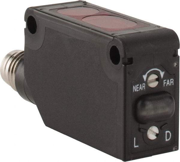 Telemecanique Sensors - M8 Connector, 1m Nominal Distance, Shock and Vibration Resistant, Diffused Photoelectric Sensor - 12 to 24 VDC, PBT, 11mm Long x 11mm Wide x 33mm High - Exact Tool & Supply